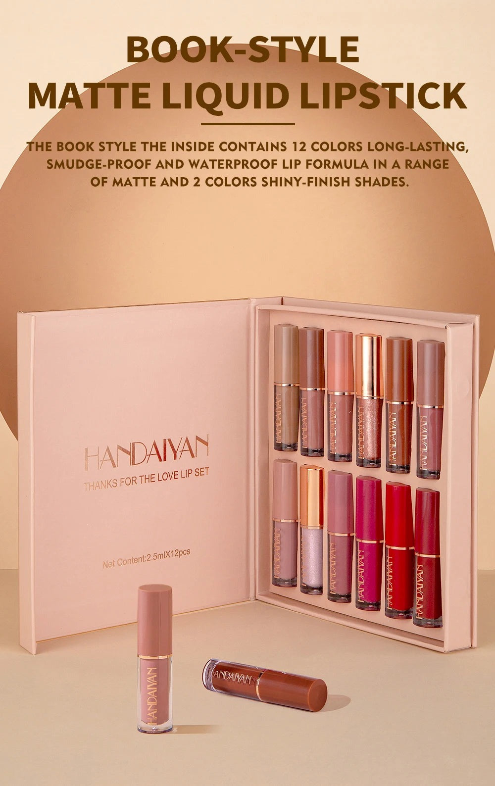 12Pcs/Box Matte Liquid Lipstick